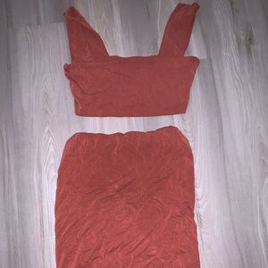 Two Piece Body Con Skirt Set